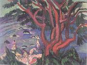 Ernst Ludwig Kirchner Roter Baum am Strand oil painting